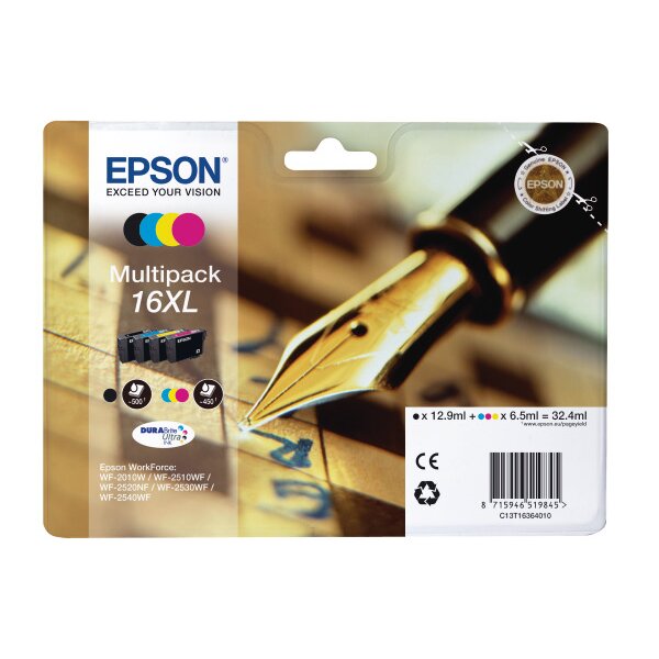 EPSON Multipack Tinte 16XL CMYBK T163640 WF 2010/2540 450/500 Seiten