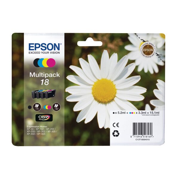 EPSON Multipack Tinte CMYBK T180640 XP 30/405 180/175 Seiten