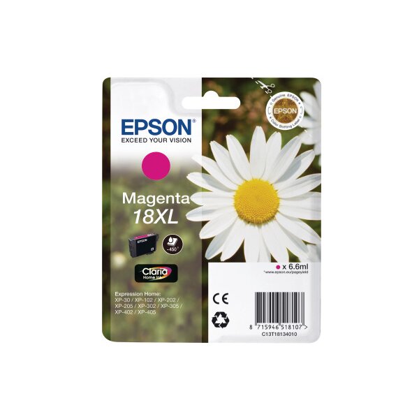 EPSON Cartouche dencre 18XL magenta T181340 XP 30/405 450 pages