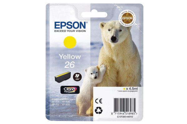 EPSON Cartouche dencre yellow T261440 XP 700/800 300 pages