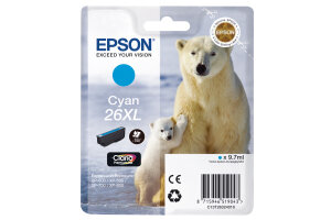 EPSON Tintenpatrone 26XL cyan T263240 XP 700/800 700 Seiten