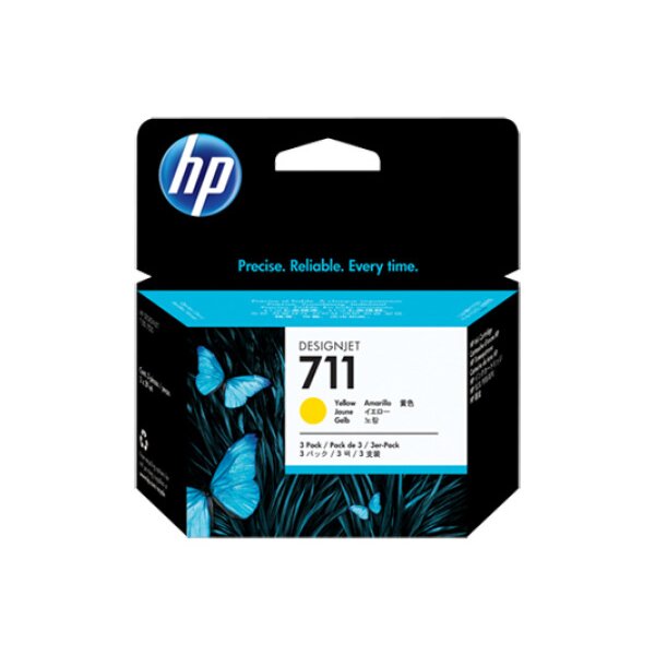 HP Cart. dencre 711 yellow CZ136A DesignJet T120/520 3x29ml