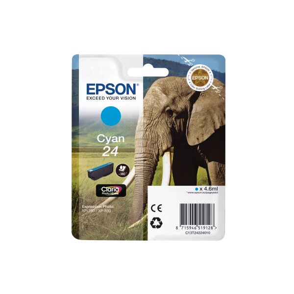 EPSON Cartouche dencre 24 cyan T242240 XP 750/850 360 pages