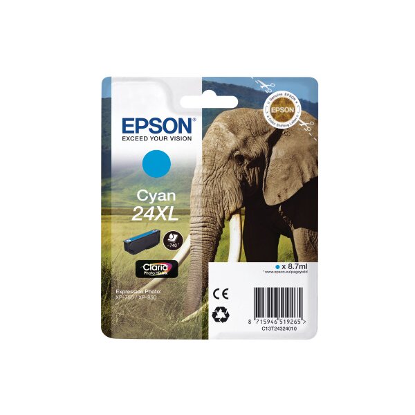 EPSON Cartouche dencre 24XL cyan T243240 XP 750/850 500 pages