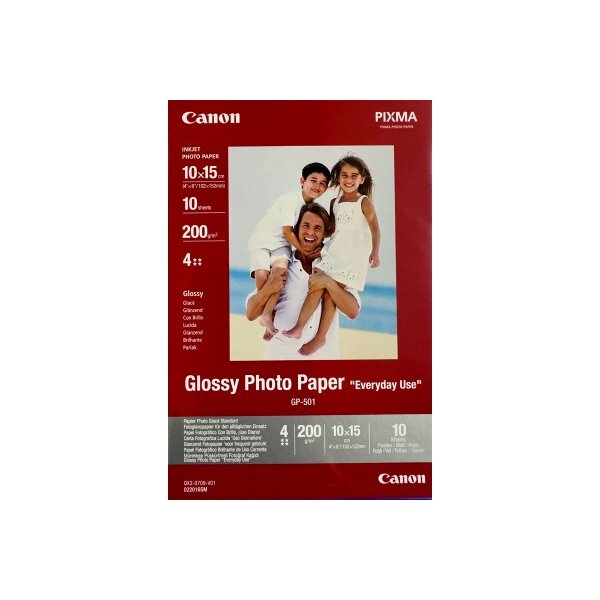CANON Glossy Photo Paper 10x15cm GP5014x6 InkJet, Everyday 200g 10 fl.