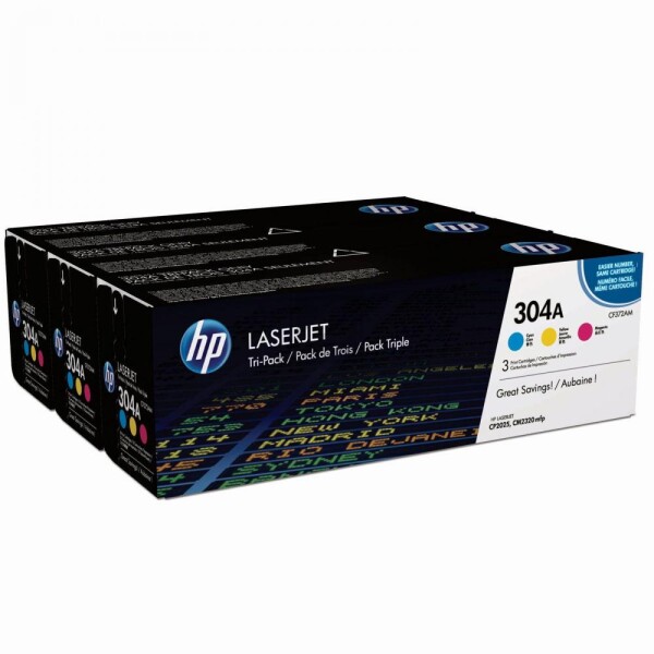 HP Toner Tri-Pack 304A CMY CF372AM Color LaserJet CP2025 2800 p.