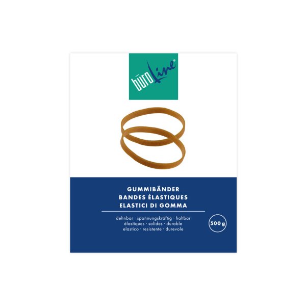 BÜROLINE Gummibänder 90x3mm 155433 braun, ø 60mm 500g