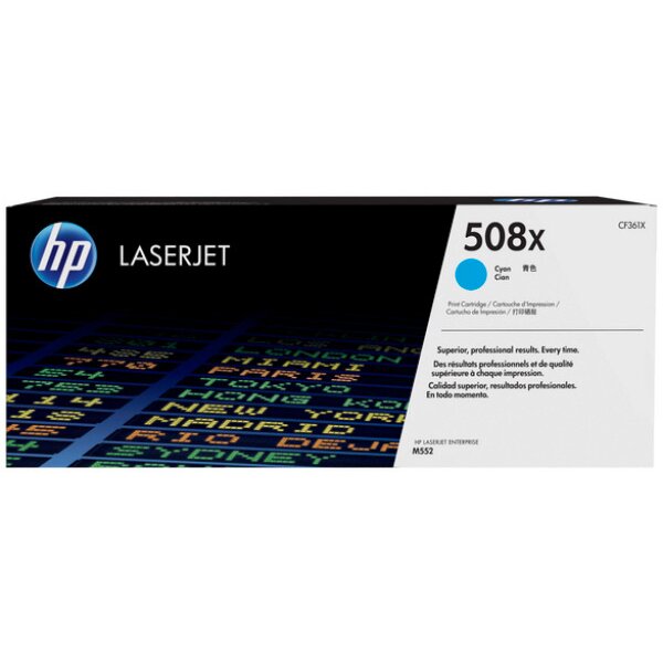 HP Cartouche toner 508X cyan CF361X CLJ Enterprise M552 9500 p.