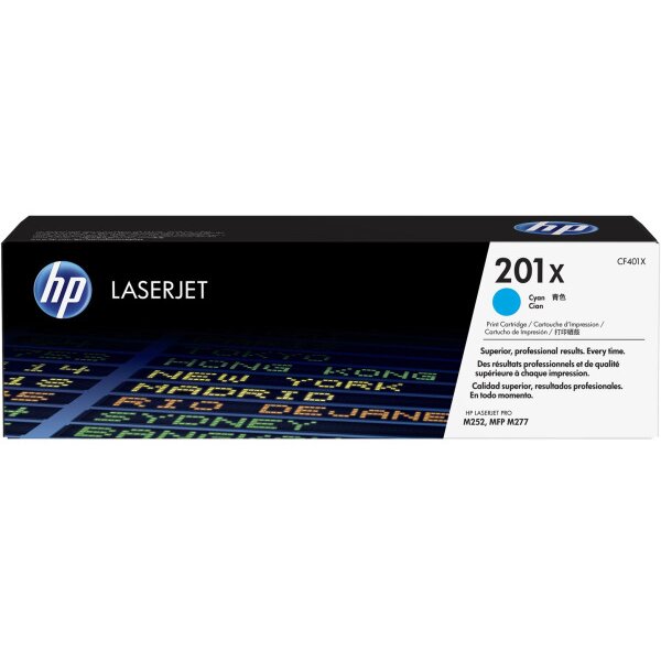HP Cartouche toner 201X cyan CF401X CLJ Pro M252/MFP277 2300 p.