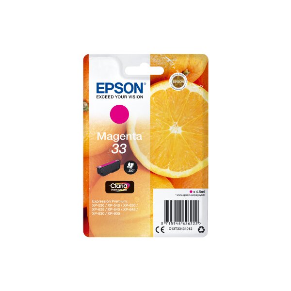 EPSON Cart. dencre 33 magenta T334340 XP-530/630/830 300 pages