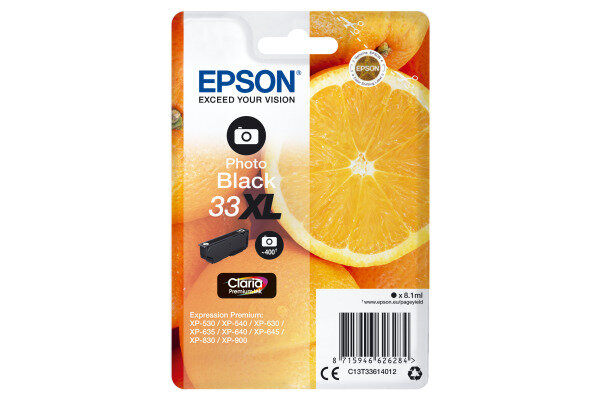 EPSON Cart. dencre 33XL photo noir T336140 XP-530/630/830 400 pages