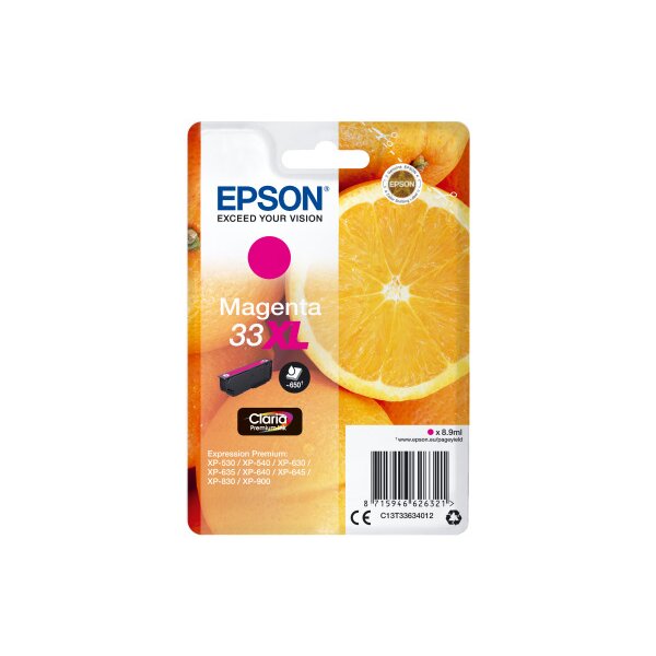 EPSON Tintenpatrone 33XL magenta T336340 XP-530/630/830 650 Seiten