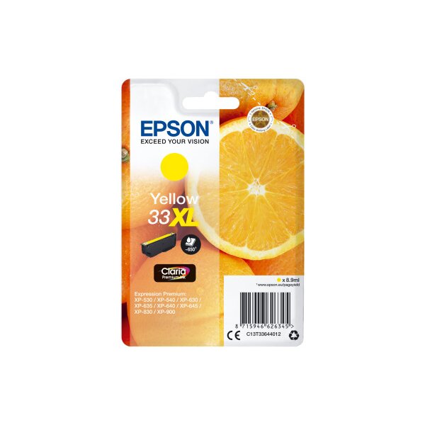 EPSON Tintenpatrone 33XL yellow T336440 XP-530/630/830 650 Seiten