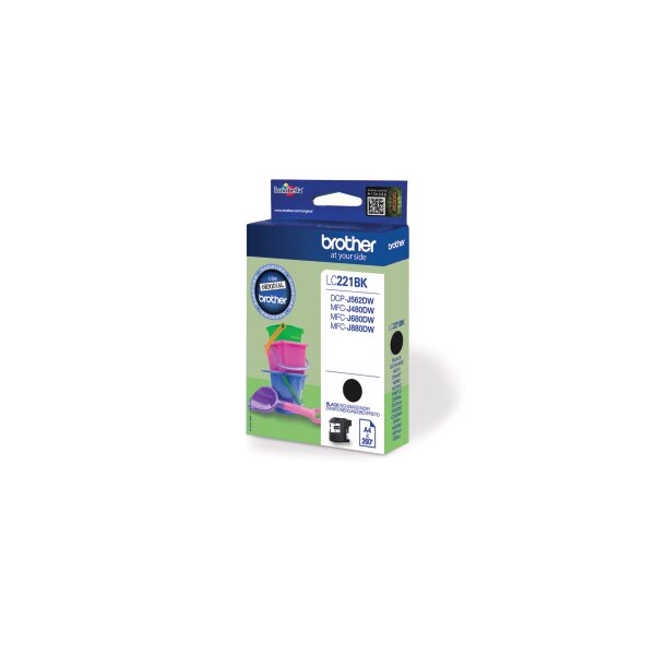BROTHER Tintenpatrone schwarz LC-221BK MFC-J480/680/880 260 Seiten