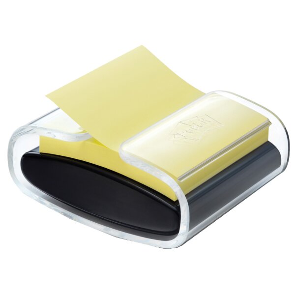 Post-it Z-Notes Spender, schwarz transparent, best&uuml;ckt