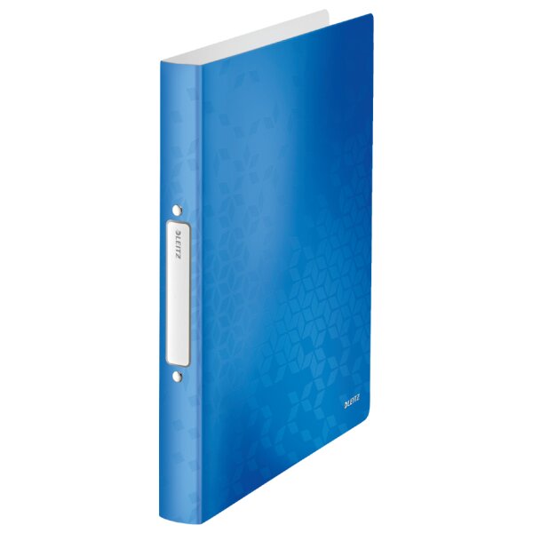 LEITZ Classeur à anneaux WOW, A4, PP, 2 anneaux, bleu