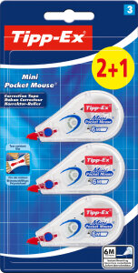 Tipp-Ex Korrekturroller Mini Pocket Mouse, 5mm x 6 m, 2+1