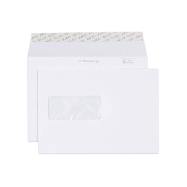 ELCO Enveloppe Prestige C5 42999 120g, blanc,a/fênetre 250 pcs.