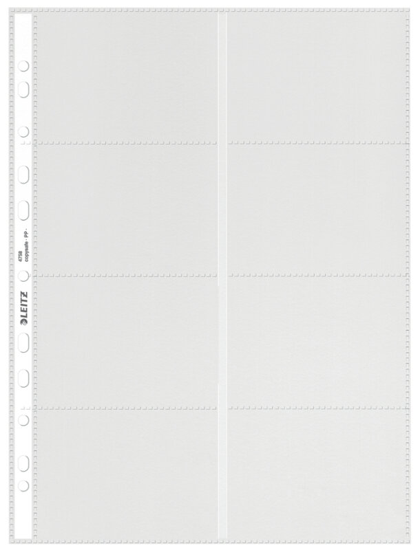 LEITZ Pochette perfor&eacute;e pour 16 cartes de visite, format A4