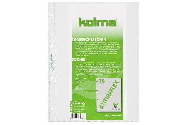 KOLMA Poches LineaVerde A4 57.680.00 transp.,CopyResistant 10 pcs.