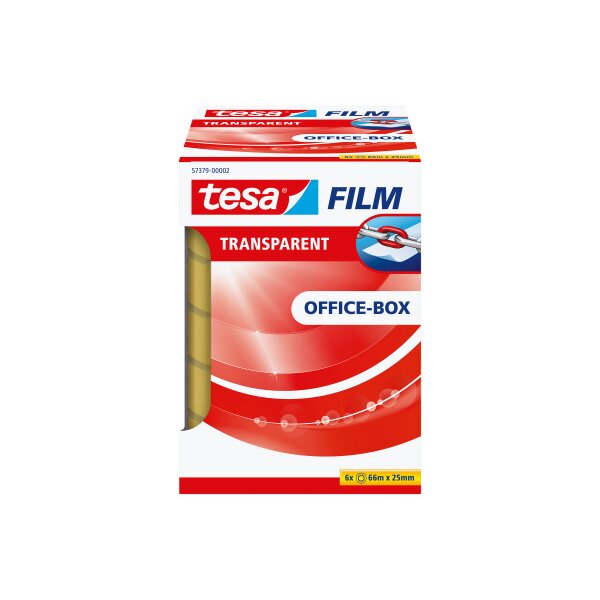TESA tesafilm transparent 25mmx66m 573790000 5 rl. + 1 rl. in Office-Box