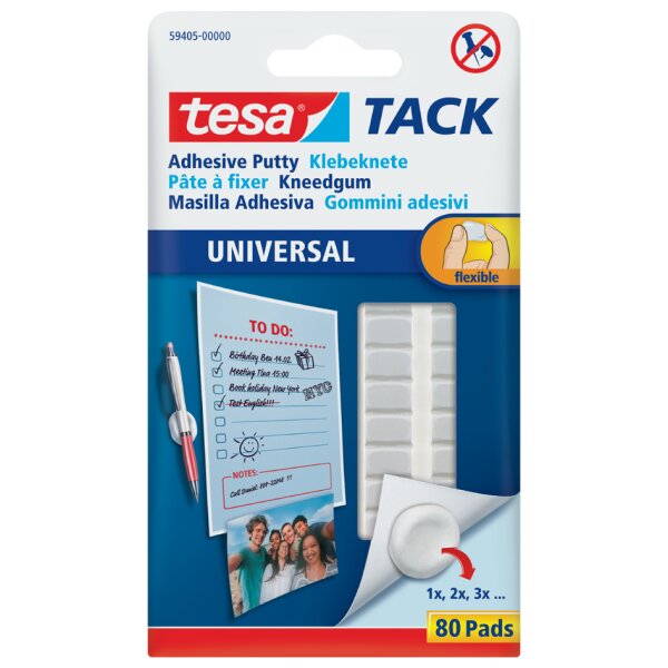 tesa TACK Pâte à fixer UNIVERSAL, amovible, blanc