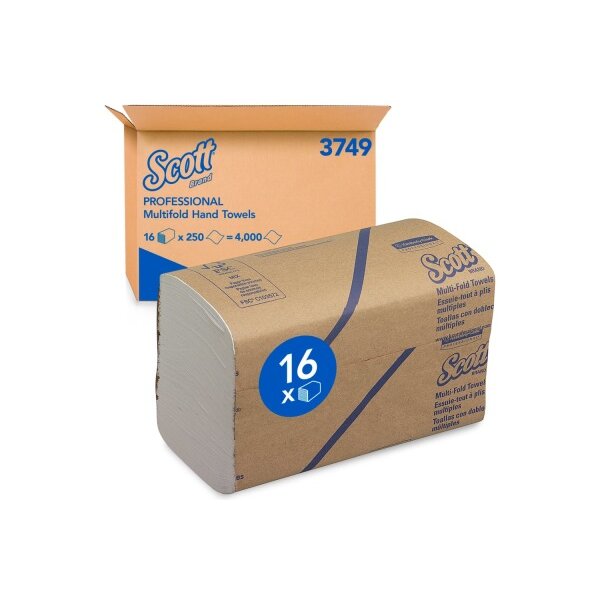 KIMBERLY Serviettes 1x 24x20cm 3749 blanc, Z-pliage 16x250 flls.
