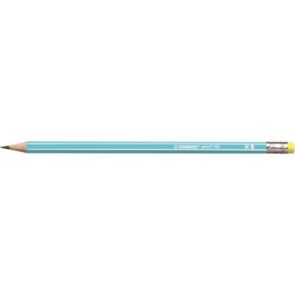 STABILO Bleistift 160 mit Gummi HB 2160/02HB hellblau