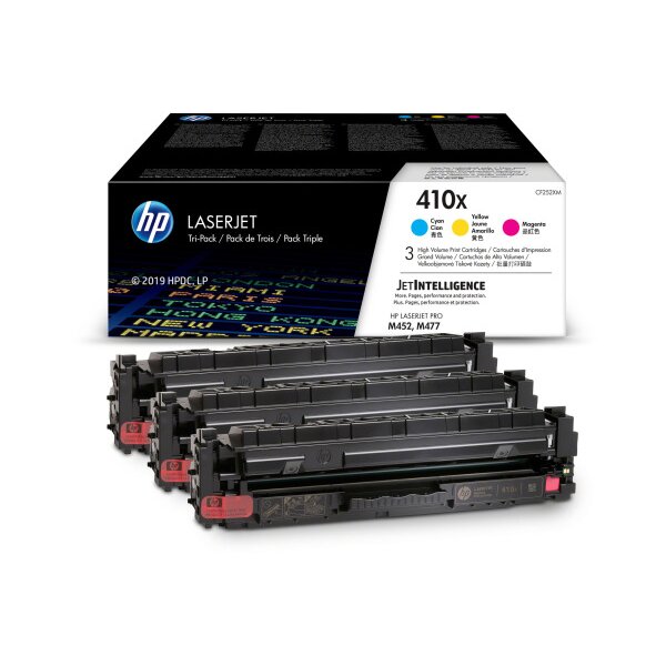HP Toner Tri-Pack 410X CMY CF252XM CLJ Pro M452 5000 S.
