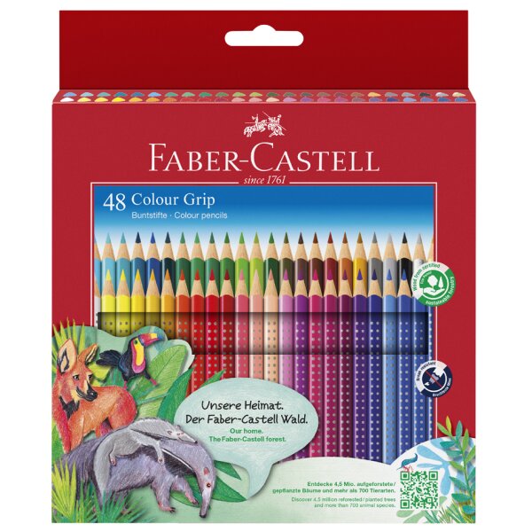 FABER-CASTELL Dreikant-Buntstifte Colour GRIP, 36er Etui