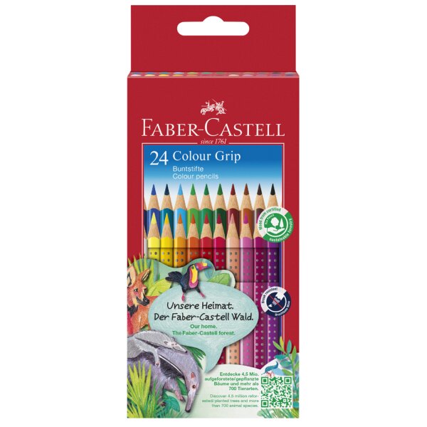 FABER-CASTELL Dreikant-Buntstifte Colour GRIP, 36er Etui