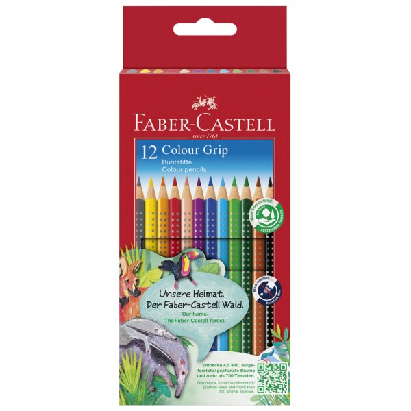FABER-CASTELL Dreikant-Buntstifte Colour GRIP, 36er Etui