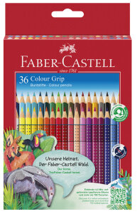 FABER-CASTELL Dreikant-Buntstifte Colour GRIP, 36er Etui
