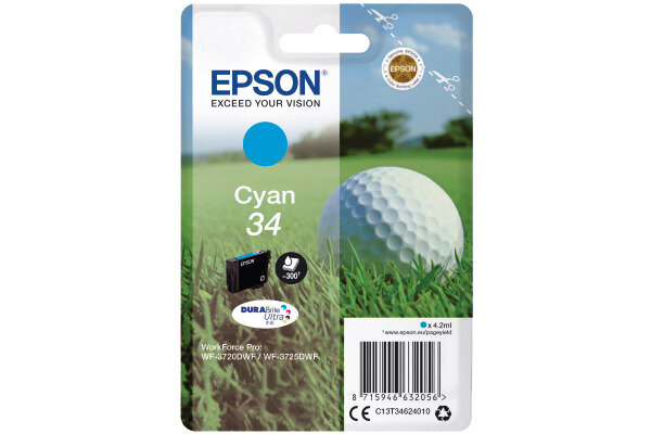 EPSON Cart. dencre cyan T346240 WF-3720/3725DWF 300 pages