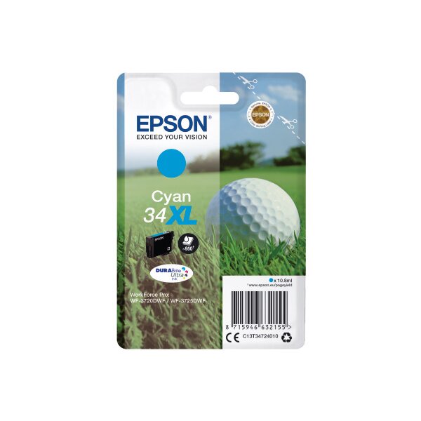 EPSON Tintenpatrone XL cyan T347240 WF-3720/3725DWF 950 Seiten