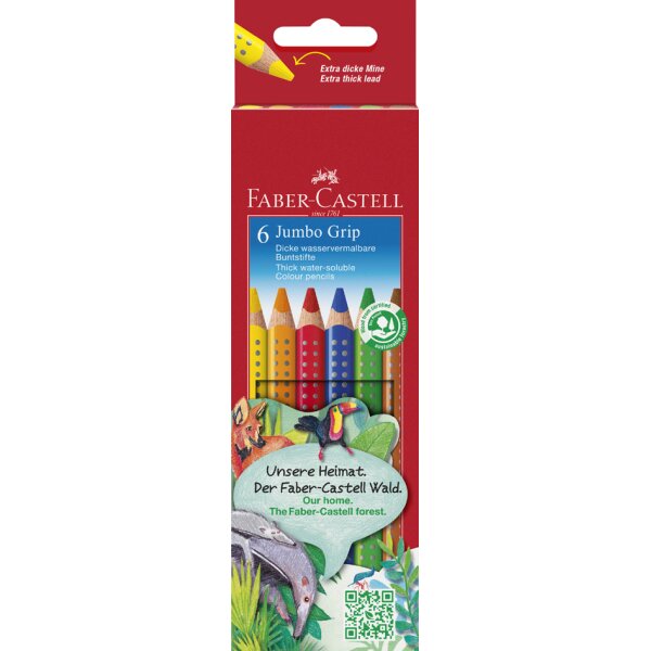 FABER-CASTELL Crayons de couleur JUMBO GRIP, étui de 12