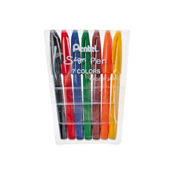 PENTEL Stylos fibre Sign Pen 2.0mm S527 7-couleurs ass.