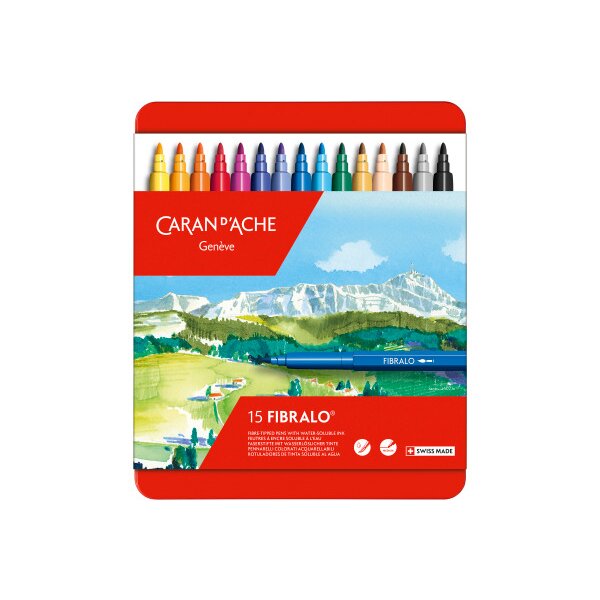 CARAN DACHE Filzstift Fibralo M 185.315 15-farbig assortiert