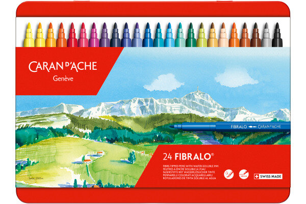CARAN DACHE Feutres Fibralo M 185.324 24-couleurs ass.