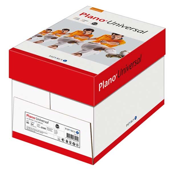PLANO Universal Universalpapier 2-fach gelocht weiss A4 80g - 1 Karton (2500 Blatt)