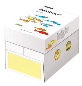 RAINBOW Farbpapier hellgelb A4 160g - 1 Karton (1250 Blatt)