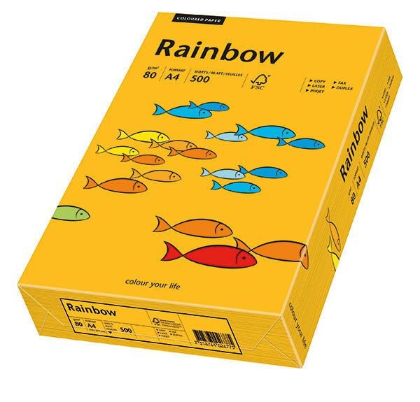 RAINBOW Farbpapier mittelorange A4 160g - 1 Karton (1250 Blatt)