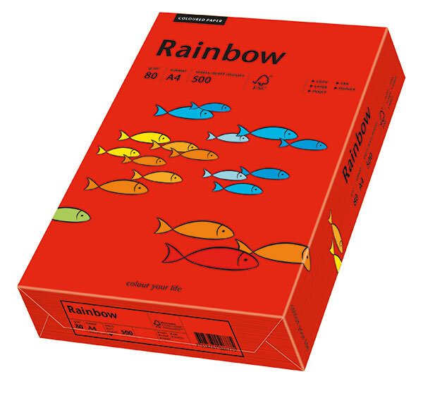 RAINBOW Farbpapier intensivrot A4 80g - 1 Karton (2500 Blatt)