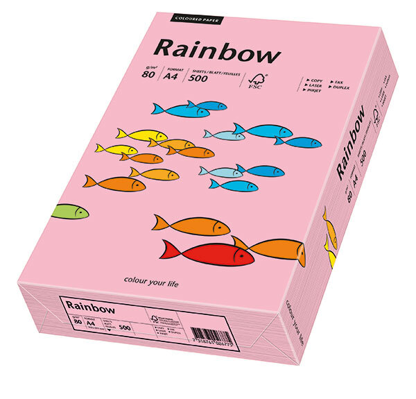 RAINBOW Farbpapier rosa A4 120g - 1 Karton (1250 Blatt)
