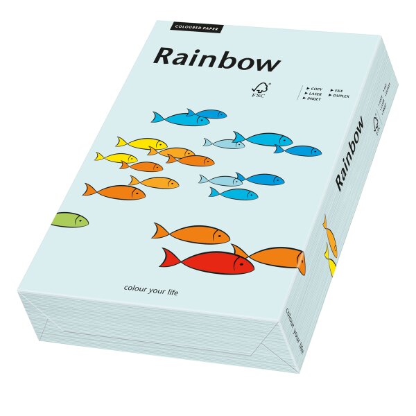 RAINBOW Farbpapier hellblau A4 80g - 1 Karton (2500 Blatt)