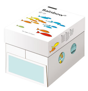 RAINBOW Farbpapier hellblau A4 160g - 1 Karton (1250 Blatt)