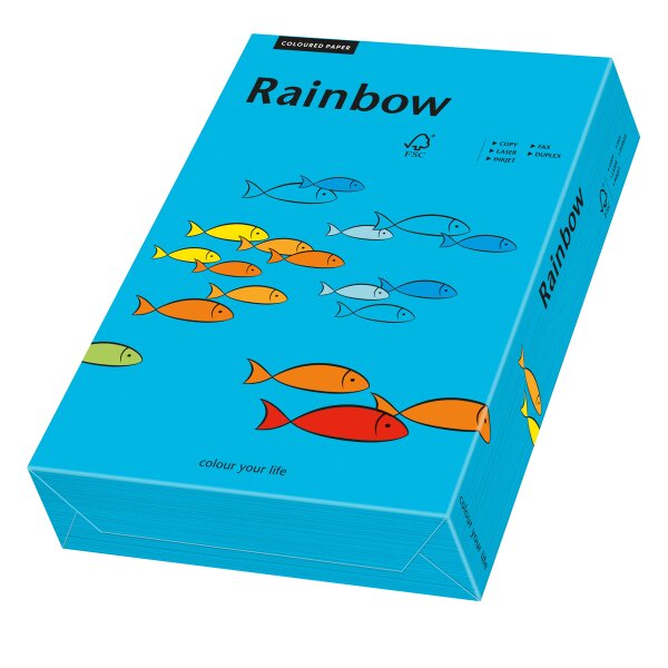 RAINBOW Farbpapier blau A4 80g - 1 Karton (2500 Blatt)
