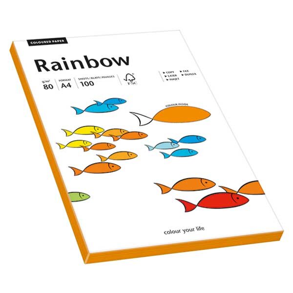 RAINBOW Farbpapier neon orange A4 80g - 1 Karton (2000 Blatt)