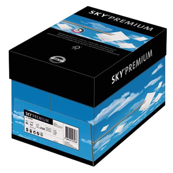 SKY Premium Premiumpapier hochweiss A4 80g - 1 Karton (2500 Blatt)