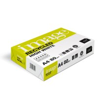 IMAGE Recycled High White Papier recyclé A4 80g - 1 Carton (2500 Feuilles)